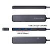 USB Type-C ハブ（4ポート・USB A×3・Type-C×1・PD100W対応・最大90W給電・USB 5Gbps・薄型・コンパクト・ケーブル一体型・ブラック）