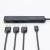 USB Type-C ハブ（4ポート・USB A×3・Type-C×1・PD100W対応・最大90W給電・USB 5Gbps・薄型・コンパクト・ケーブル一体型・ブラック）