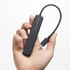 USB Type-C ハブ（4ポート・USB A×3・Type-C×1・PD100W対応・最大90W給電・USB 5Gbps・薄型・コンパクト・ケーブル一体型・ブラック）