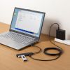 USB Type-C ハブ（4ポート・USB A×2・Type-C×2・PD100W対応・最大90W給電・USB・5Gbps・薄型・コンパクト ケーブル一体型・ブラック）