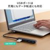 USB Type-C ハブ（4ポート・USB A×2・Type-C×2・PD100W対応・最大90W給電・USB・5Gbps・薄型・コンパクト ケーブル一体型・ブラック）