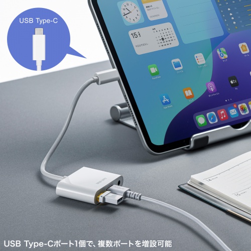 USB Type-Cハブ（USB Type-C・USB Aポート・USB5Gbps(3.2 Gen1)対応・USB PD100W・3.5mm・ DAC搭載）