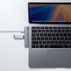 USBハブ（USB-C接続・4-in-1・直挿し・薄型・スリム・カードリーダー付き・USB 5Gbps・Type-C・USB-A・PD100W・コンパクト）