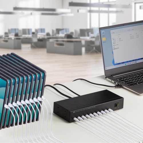 Type-C 10ポートハブ（USB・5Gbps・iPad タブレット 10台同時充電/同期・セルフパワー・USB PD・27W・デイジーチェーン可能・学校向け・法人向け）