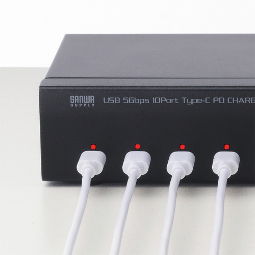 Type-C 10ポートハブ（USB・5Gbps・iPad タブレット 10台同時充電/同期・セルフパワー・USB PD・27W・デイジーチェーン可能・学校向け・法人向け）