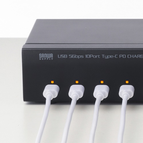 Type-C 10ポートハブ（USB・5Gbps・iPad タブレット 10台同時充電/同期・セルフパワー・USB PD・27W・デイジーチェーン可能・学校向け・法人向け）