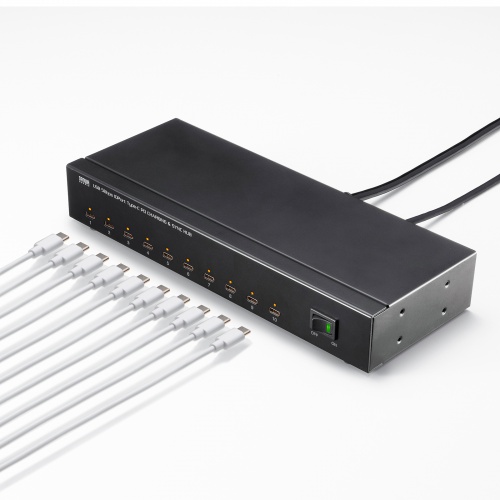 Type-C 10ポートハブ（USB・5Gbps・iPad タブレット 10台同時充電/同期・セルフパワー・USB PD・27W・デイジーチェーン可能・学校向け・法人向け）