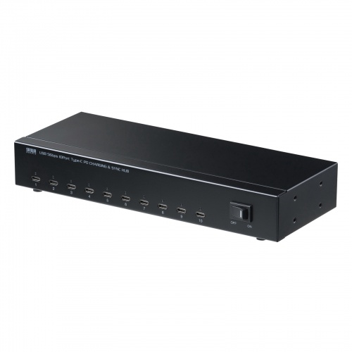 Type-C 10ポートハブ（USB・5Gbps・iPad タブレット 10台同時充電/同期・セルフパワー・USB PD・27W・デイジーチェーン可能・学校向け・法人向け）