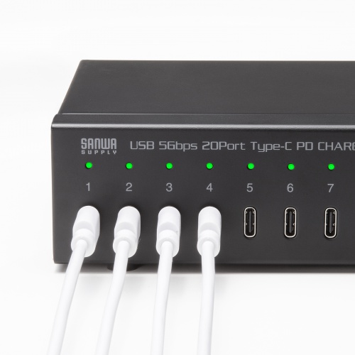 Type-C 20ポートハブ（USB・ 5Gbps・iPad タブレット 20台同時充電/同期・セルフパワー・USB PD・27W・デイジーチェーン可能・学校向け・法人向け）