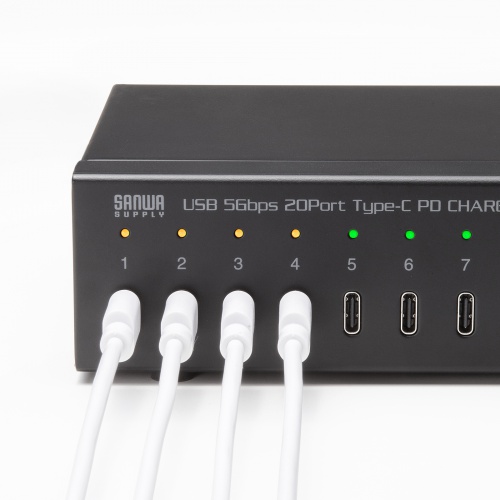 Type-C 20ポートハブ（USB・ 5Gbps・iPad タブレット 20台同時充電/同期・セルフパワー・USB PD・27W・デイジーチェーン可能・学校向け・法人向け）