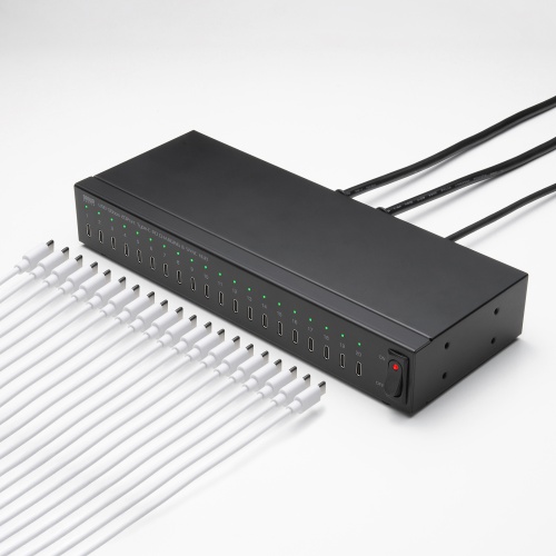 Type-C 20ポートハブ（USB・ 5Gbps・iPad タブレット 20台同時充電/同期・セルフパワー・USB PD・27W・デイジーチェーン可能・学校向け・法人向け）