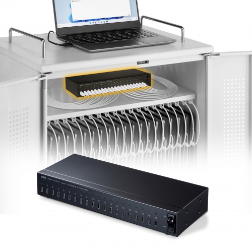 Type-C 20ポートハブ（USB・ 5Gbps・iPad タブレット 20台同時充電/同期・セルフパワー・USB PD・27W・デイジーチェーン可能・学校向け・法人向け）
