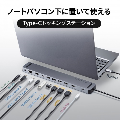 ドッキングステーション（タイプC・HDMI・3画面出力対応） USB-CVDK13 サンワサプライ