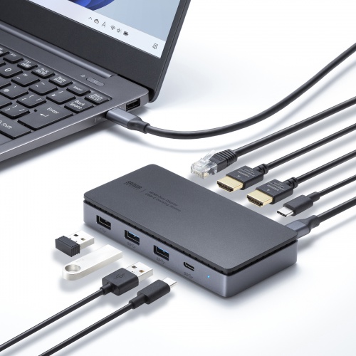 ドッキングステーション（HDMI×2画面出力・LAN端子付き）