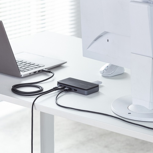 ドッキングステーション（USB Type-C・HDMI×2・LANなし・4K/30Hz・PD100W対応・コンパクト・2画面出力・PD充電・据え置き）