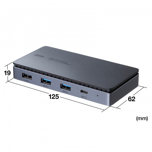 ドッキングステーション（タイプCハブ・HDMI2つ・LAN無し・4K/60Hz・PD100W対応・画面出力・PD充電・据え置き） USB-CVDK17 サンワサプライ