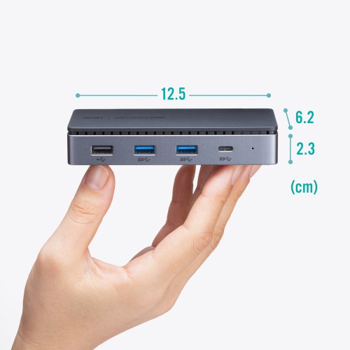 ドッキングステーション（2画面出力・HDMI / VGA 対応・USB Type-C・コンパクトサイズ・PD100W対応・LANポートUSB Aポート・Windows/Mac）