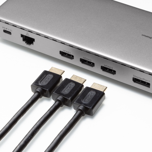 ドッキングステーション（3画面・4K/60Hz・Mac/Win対応・USB-C接続・HDMI×3 DP×2・据え置き型・11-in-1・シルバー）