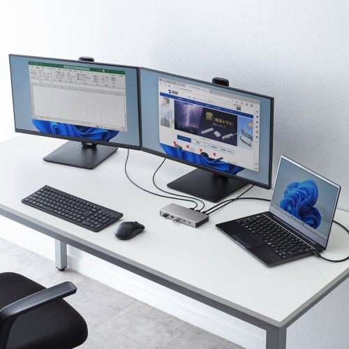 ドッキングステーション（2画面・4K・10-in-1・USB-C接続・PD100W充電・HDMI×2・USB-A×5・USB-C×2・据え置き型・シルバー）