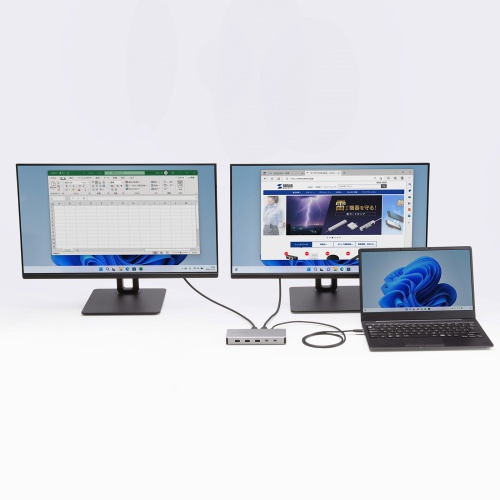 ドッキングステーション（2画面・4K・10-in-1・USB-C接続・PD100W充電・HDMI×2・USB-A×5・USB-C×2・据え置き型・シルバー）