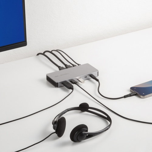ドッキングステーション（2画面・4K・10-in-1・USB-C接続・PD100W充電・HDMI×2・USB-A×5・USB-C×2・据え置き型・シルバー）
