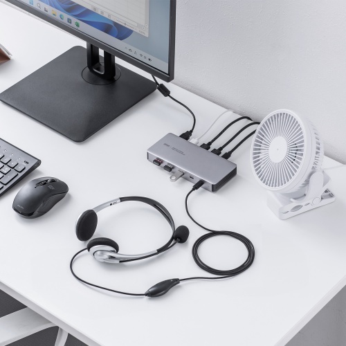 ドッキングステーション（2画面・4K・10-in-1・USB-C接続・PD100W充電・HDMI×2・USB-A×5・USB-C×2・据え置き型・シルバー）