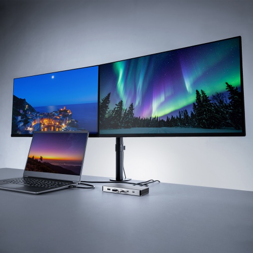 ドッキングステーション（2画面・4K・10-in-1・USB-C接続・PD100W充電・HDMI×2・USB-A×5・USB-C×2・据え置き型・シルバー）