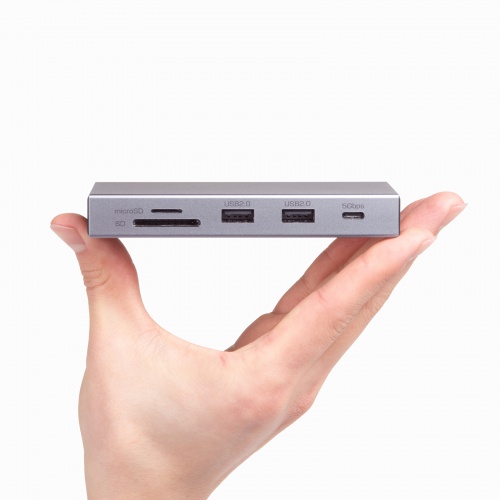 ドッキングステーション（Type-C・10-in-1・HDMI・1画面・4K/60Hz・PD急速充電・SDカードリーダー・LAN・MACアドレスパススルー・コンパクト・ケーブル着脱式）