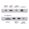 ドッキングステーション（Type-C・10-in-1・HDMI・1画面・4K/60Hz・PD急速充電・SDカードリーダー・LAN・MACアドレスパススルー・コンパクト・ケーブル着脱式）