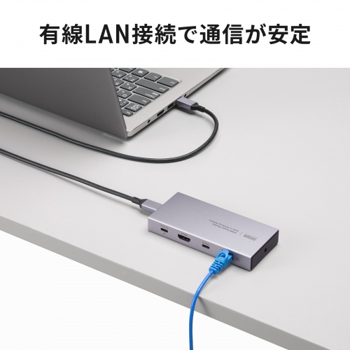 ドッキングステーション（Type-C・10-in-1・HDMI・1画面・4K/60Hz・PD急速充電・SDカードリーダー・LAN・MACアドレスパススルー・コンパクト・ケーブル着脱式）