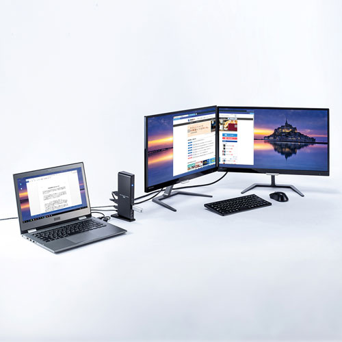 ドッキングステーション（タイプCハブ・USBハブ・Type-C・USB3.2A接続・２画面出力・HDMI・有線LAN） USB-CVDK7 サンワサプライ