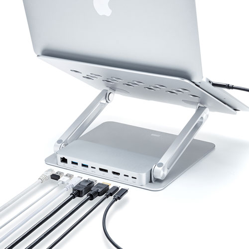 ドッキングステーション（タイプCハブ・USBハブ・アルミスタンド・２画面出力・マグネット・PD・HDMI・DisplayPort・LAN・ROG Ally） USB-CVDK9STN サンワサプライ