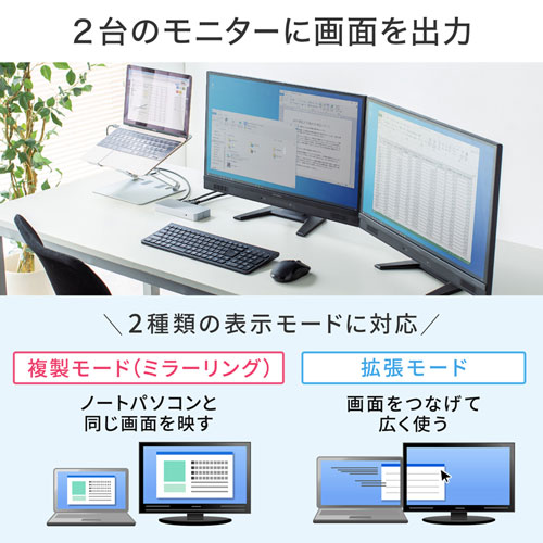 ドッキングステーション（タイプCハブ・USBハブ・アルミスタンド・２画面出力・マグネット・PD・HDMI・DisplayPort・LAN・ROG Ally） USB-CVDK9STN サンワサプライ