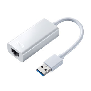 【訳あり 新品】USB-LAN変換アダプタ（USB3.2・ギガビット対応・おすすめ・ホワイト） USB-CVLAN1WN サンワサプライ