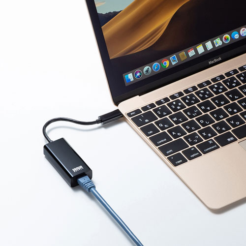 TypeC-LAN変換アダプタ（USB3.2 ・ギガビット対応・おすすめ・ブラック） USB-CVLAN2BKN サンワサプライ