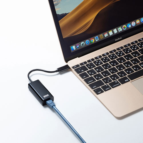 LANアダプタ(USBタイプC-有線LAN変換・ギガビット・ブラック)