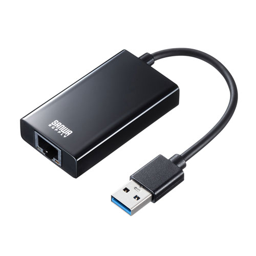 LANアダプタ(USB3.1-LAN変換・USBハブ1ポート・ブラック)