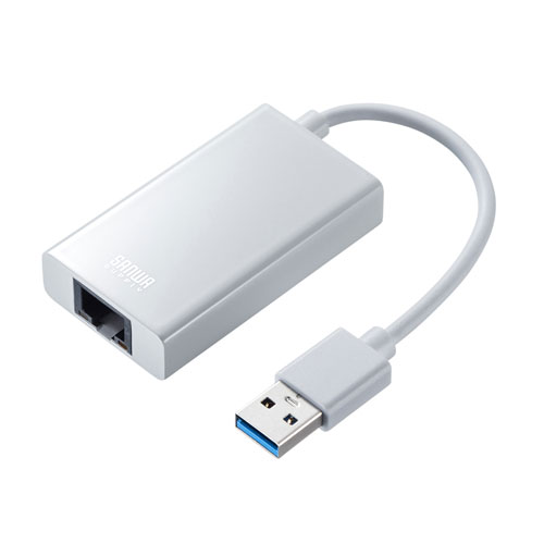 【訳あり 新品】USB-LAN変換アダプタ（USB・USBハブポート付・ギガビット対応・おすすめ・ホワイト） USB-CVLAN3WN サンワサプライ