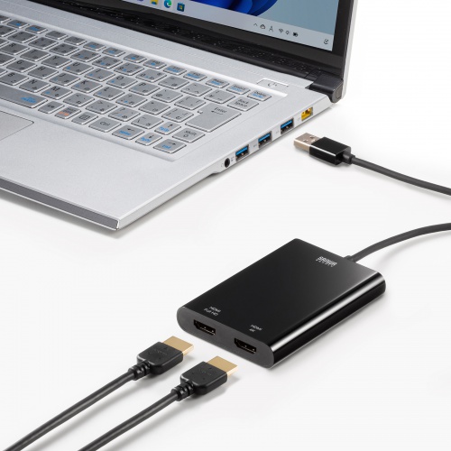 USB-HDMIディスプレイアダプタ（4K/30Hz対応・2画面出力・USB 5Gbps）