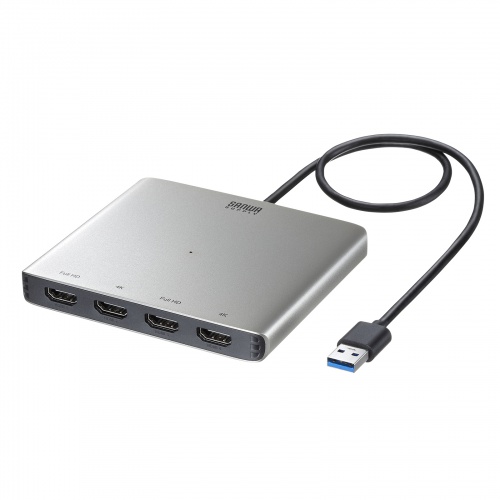 USB-HDMIディスプレイアダプタ（4K/30Hz対応・4画面出力・USB-A接続・変換アダプタ）