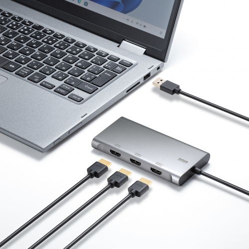 USB-HDMIディスプレイアダプタ（4K/60Hz対応・3画面出力・USB-A/Type-C両対応・変換アダプタ）