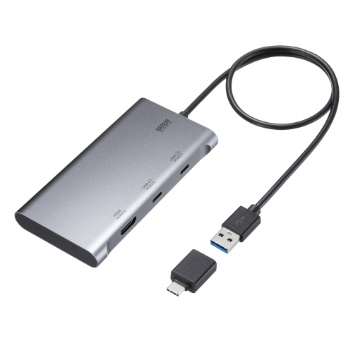 USB C - HDMI 変換アダプタ（4K×3・拡張・3画面・HDMI×1 USB C×2・ディスプレイアダプタ・トリプルディスプレイ・Win Mac対応）