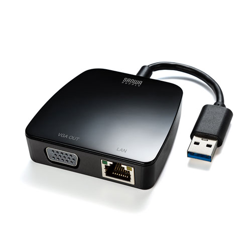変換アダプタ(USB3.1-VGA/LAN変換・デュアルモニタ・ギガビット対応)