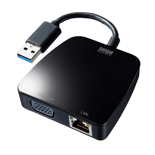 変換アダプタ(USB3.1-VGA/LAN変換・デュアルモニタ・ギガビット対応)