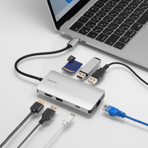 USB Type-Cモバイルドッキングステーション（7-in-1・4K/30Hz対応・HDMI出力・SD/microSDカードリーダー・PD100W）