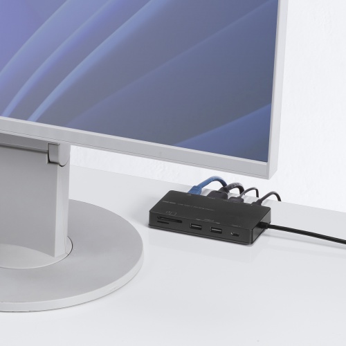 Type-C ドッキングステーション（9-in-1・机固定・ハブ・USB PD・HDMI・SD・MicroSD・カードリーダー・USB3.2・Gen1・DisplayPort Alt mode）
