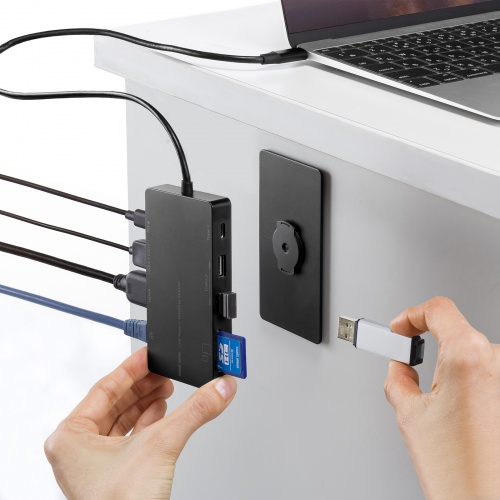 ドッキングステーション（タイプCハブ・USBハブ・Type-C・HDMI・LAN・カードリーダー・机固定・ROG AIIｙ・Steam Deck） USB-DKM3BK サンワサプライ