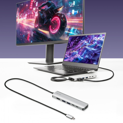 ドッキングステーション（Type-C 接続・6in1・HDMI 1つ・4K/120Hz・8K/30Hz・PD100W・コンパクト・USB A 2つ・LAN・L字変換アダプタ・ケーブル長50cm）