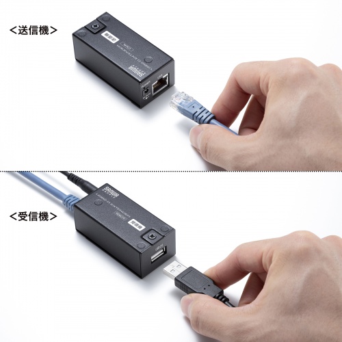 USBエクステンダー（USB2.0・最大150m延長・USB1ポート・LAN）