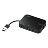 LANアダプタ-内蔵3ポートUSB2.0ハブ（ブラック）